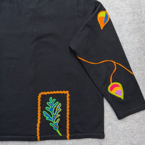 Michael Simon Lite Fall Festival Leaf Cardigan Embroidered Art to Wear Size XL - Picture 4 of 11